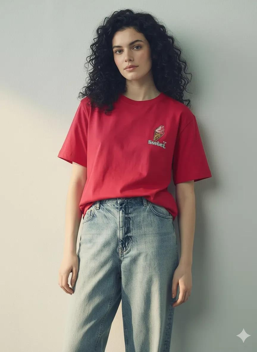 METTLE Women Berry Printed T-shirt