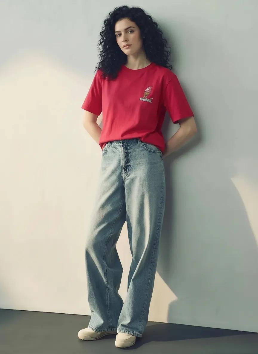 METTLE Women Berry Printed T-shirt