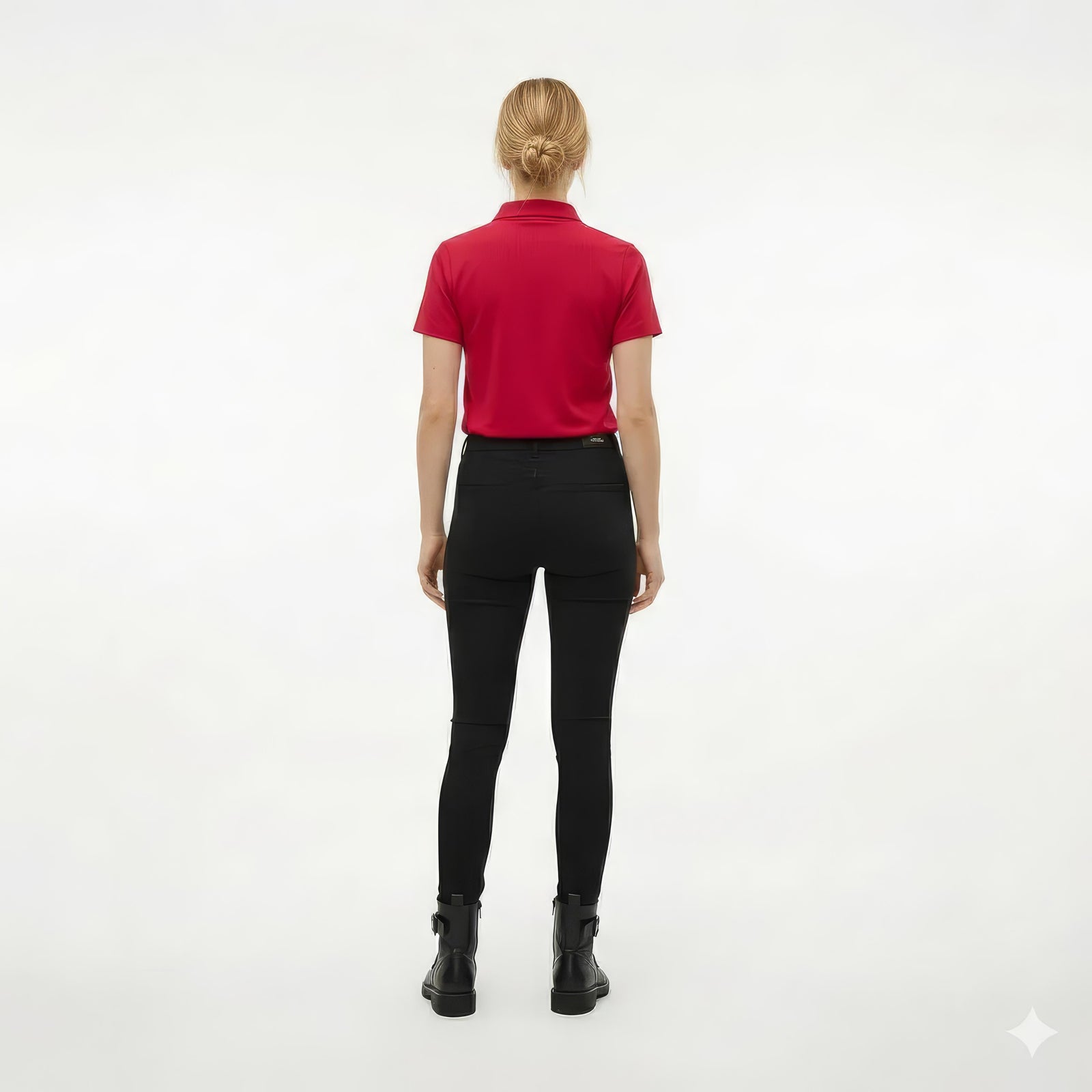 Women Berry Solid Polo Neck T-Shirt