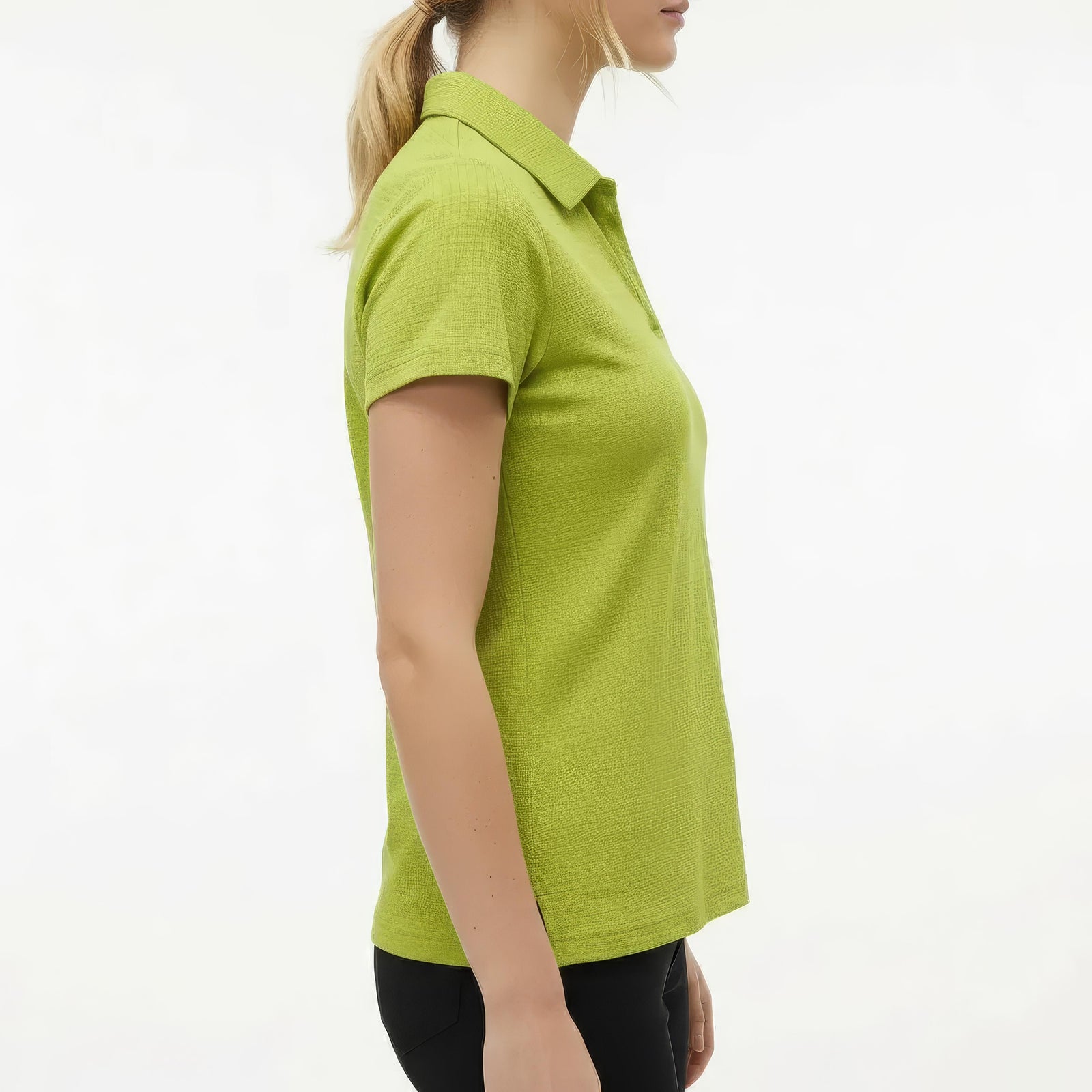 Women Paradise Solid Polo Neck T-Shirt