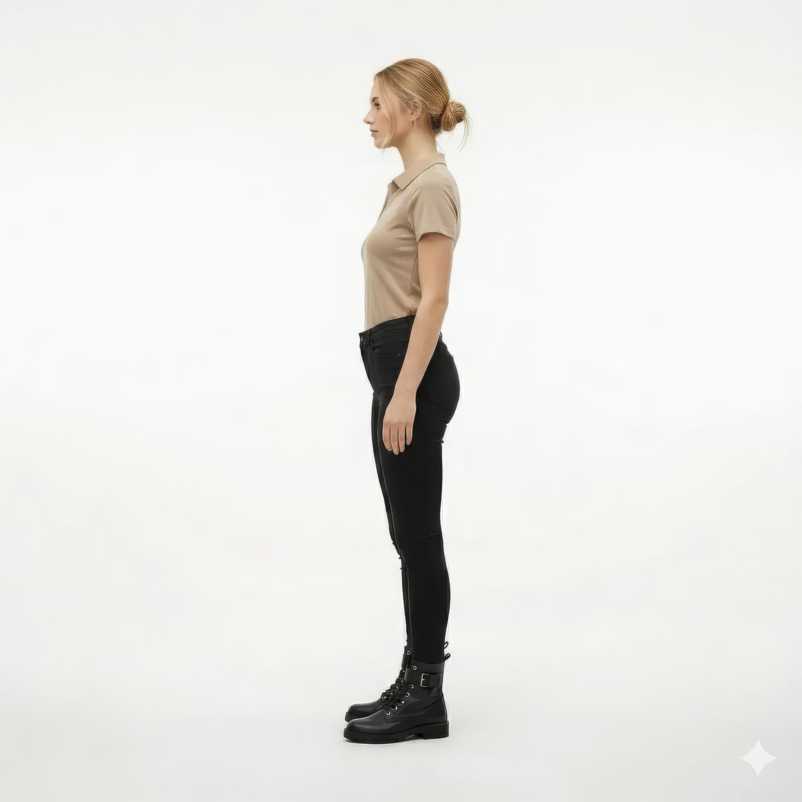 Women Safari Solid Polo Neck T-Shirt
