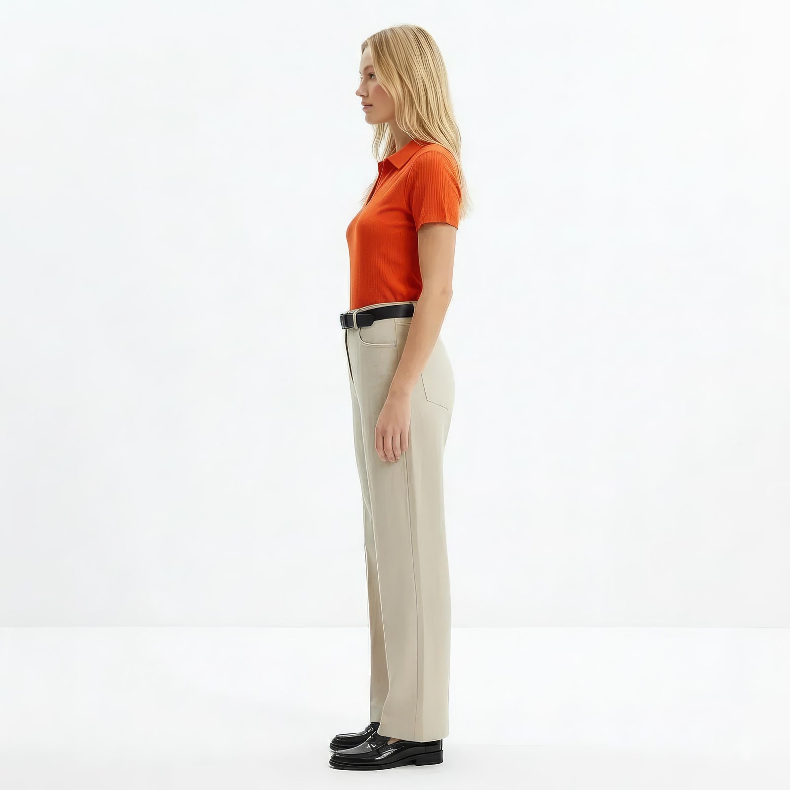 Women Sunset Solid Polo Neck T-Shirt