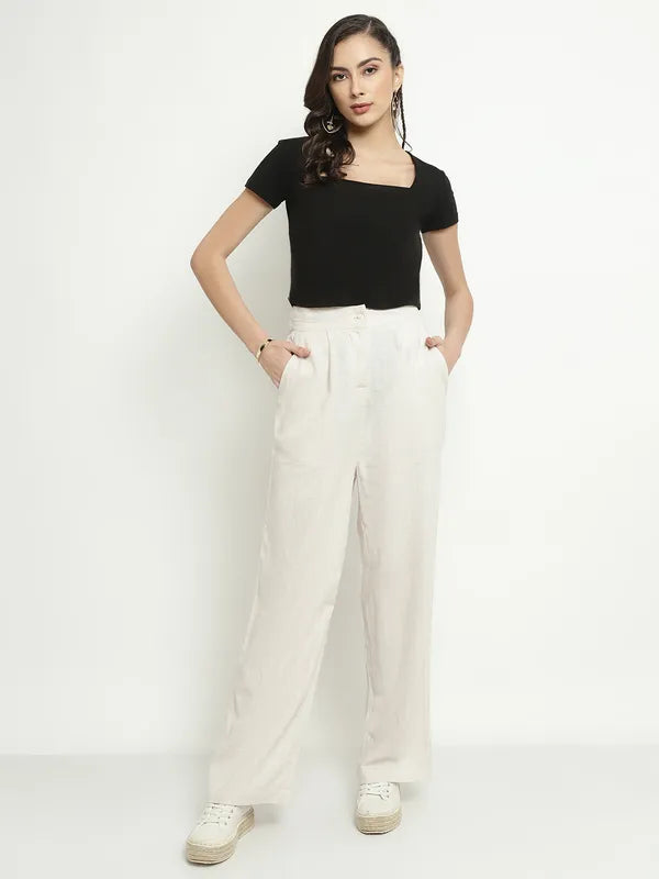 Mettle Square Neck Cotton Regular Crop Top