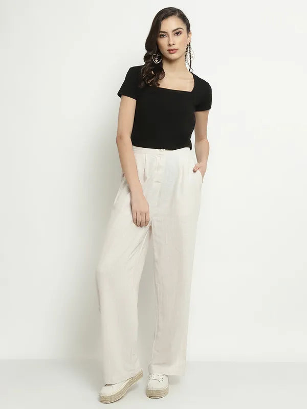 Mettle Square Neck Cotton Regular Crop Top