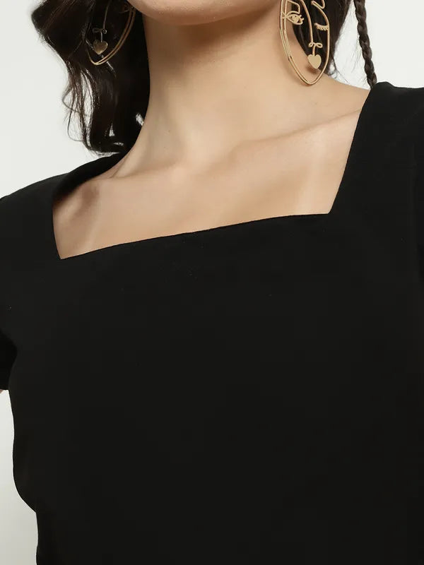 Mettle Square Neck Cotton Regular Crop Top