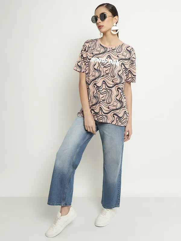 Mettle Abstract Printed Cotton T-Shirt