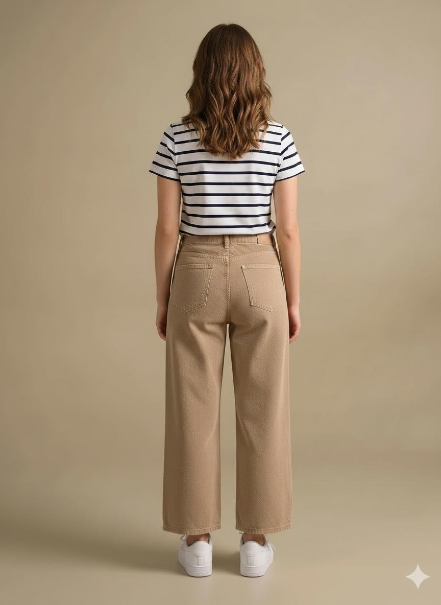 Women Navy Striped T-shirt