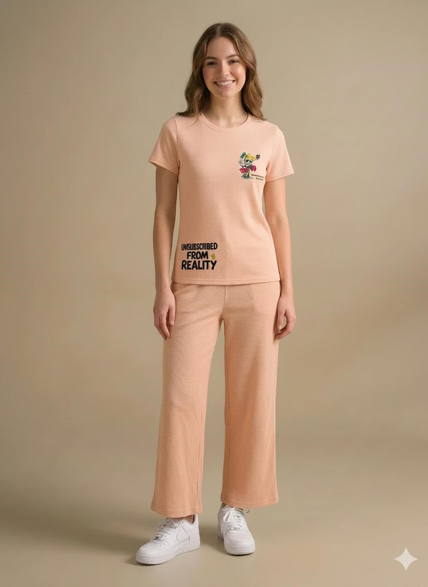 Women Peach Printed T-shirt