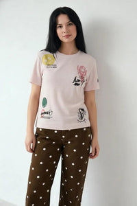 Women Heavenly Pink Graphic Printed Short Sleeves Cotton T-shirt