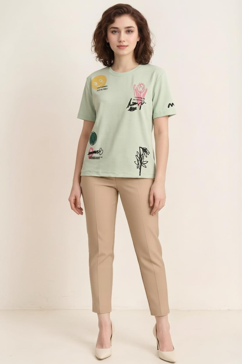 Women Mist Printed T-shirt