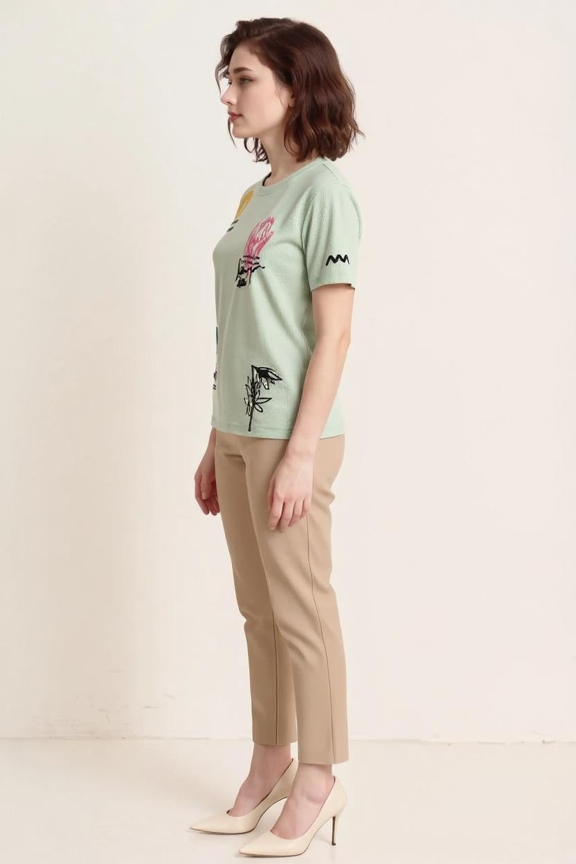 Women Mist Printed T-shirt