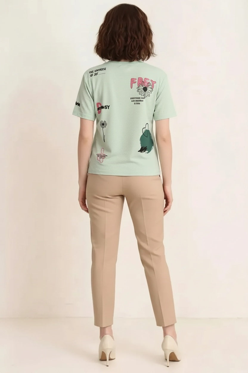 Women Mist Printed T-shirt