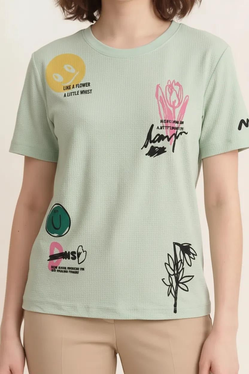 Women Mist Printed T-shirt