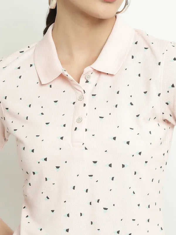 Mettle Conversational Printed Polo Collar Cotton T-Shirt