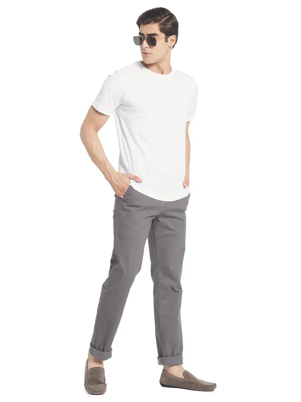 Octave Men Grey Cotton Chinos Trouser