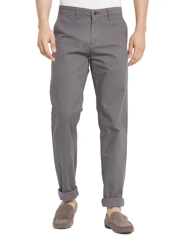 Octave Men Grey Cotton Chinos Trouser