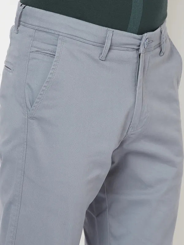 Octave Men Grey Solid Regular Trousers