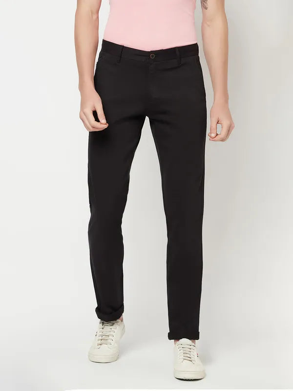 Octave Men Black Trousers