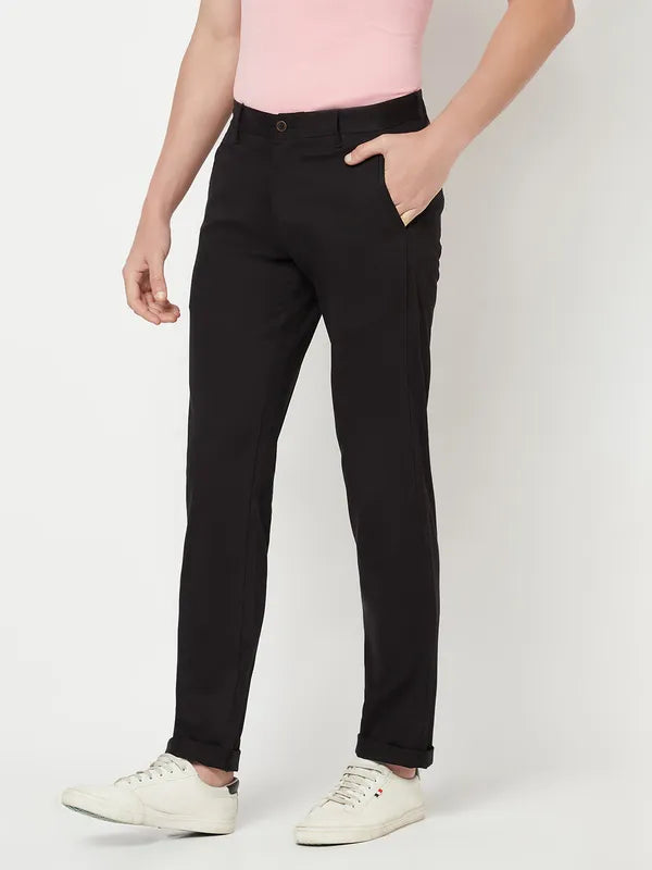 Octave Men Black Trousers