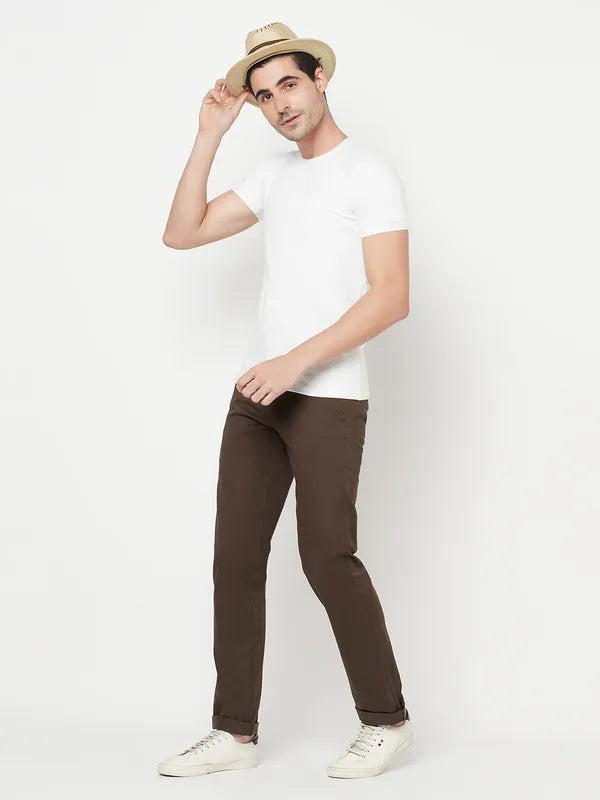 Octave Men Brown Cotton Trousers