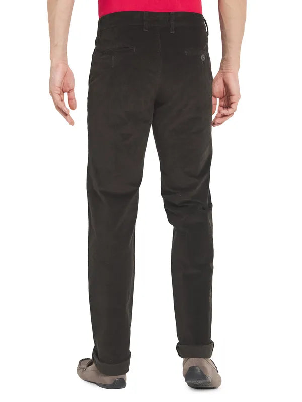 Octave Men Olive Green Cotton Trousers