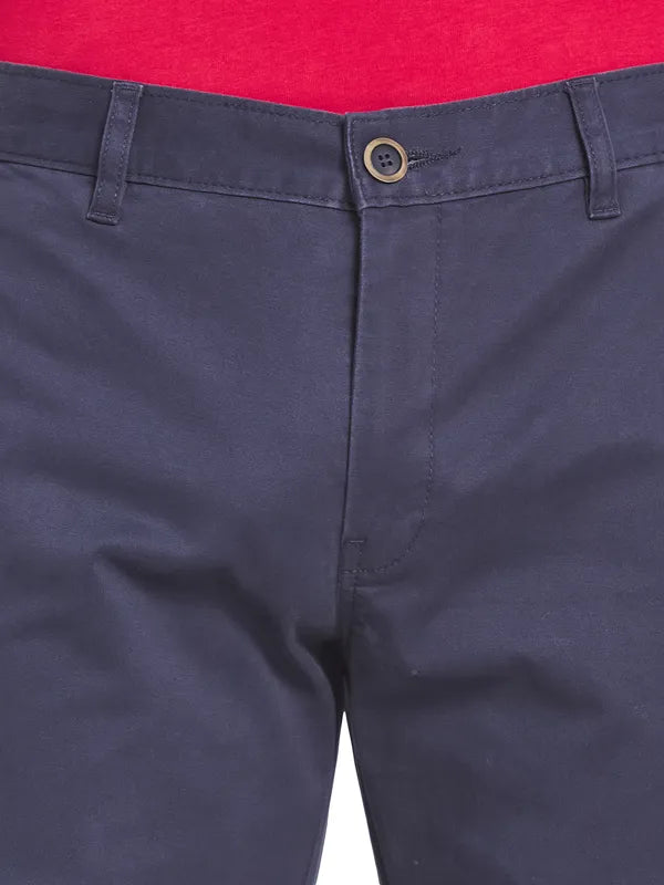 Octave Men Navy Blue Cotton Chinos Trouser