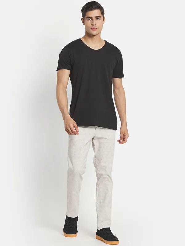 Men Off White Casual Trouser