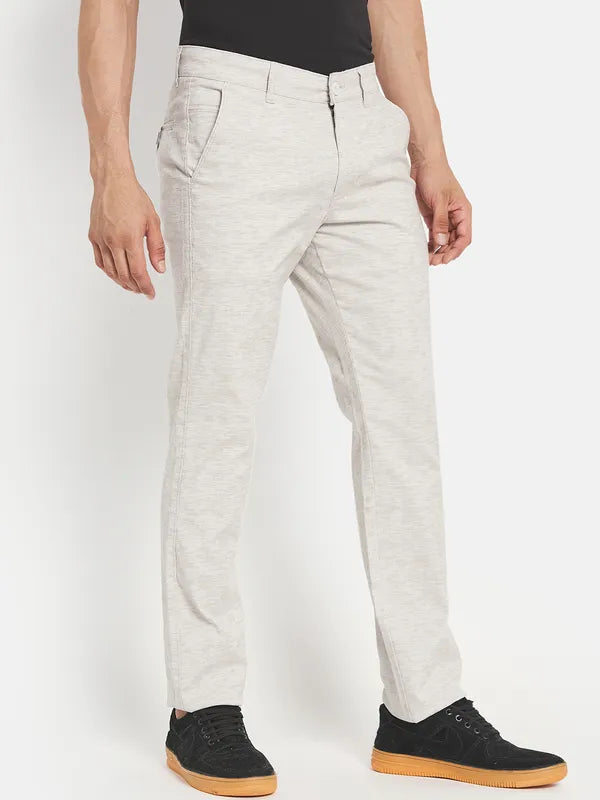 Men Off White Casual Trouser