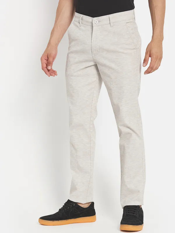 Men Off White Casual Trouser