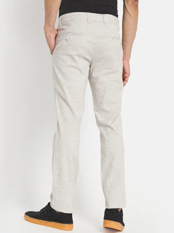 Men Off White Casual Trouser