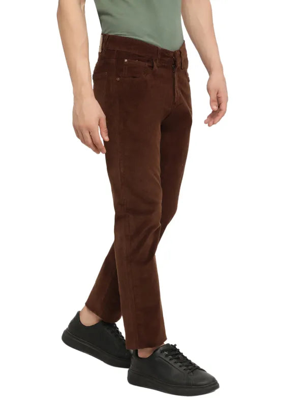 Octave Men Brown Chinos Trousers