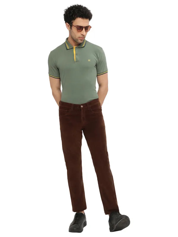 Octave Men Brown Chinos Trousers