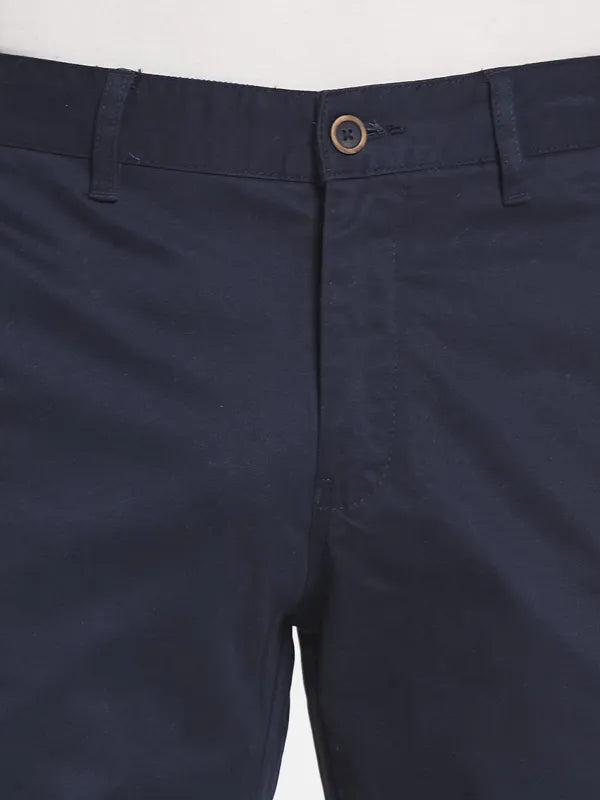 Men Navy Blue Casual Trouser