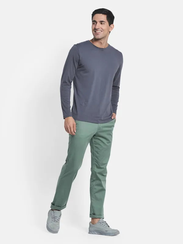 Men Olive Green Chinos Trousers