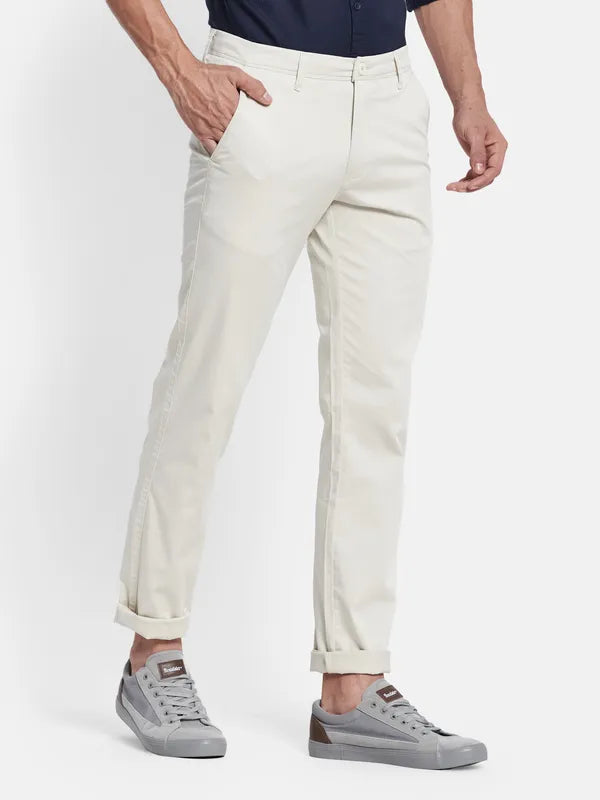 Men Off White Chinos Trousers