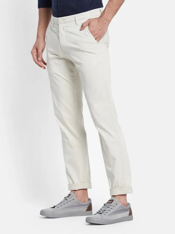 Men Off White Chinos Trousers