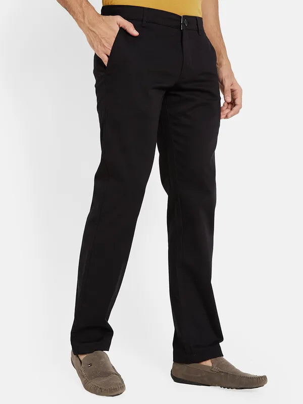 Octave Men Black Chinos Trousers