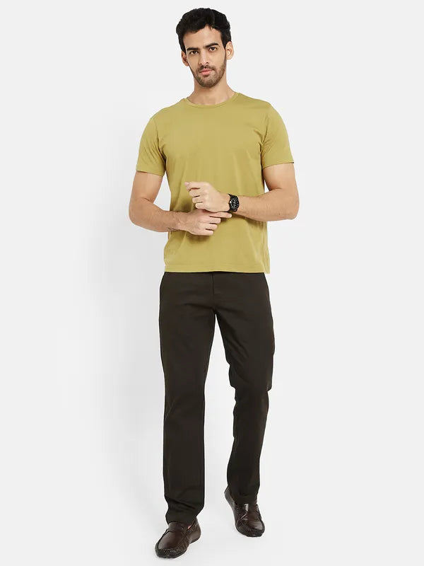 Octave Men Olive Green Chinos Trousers