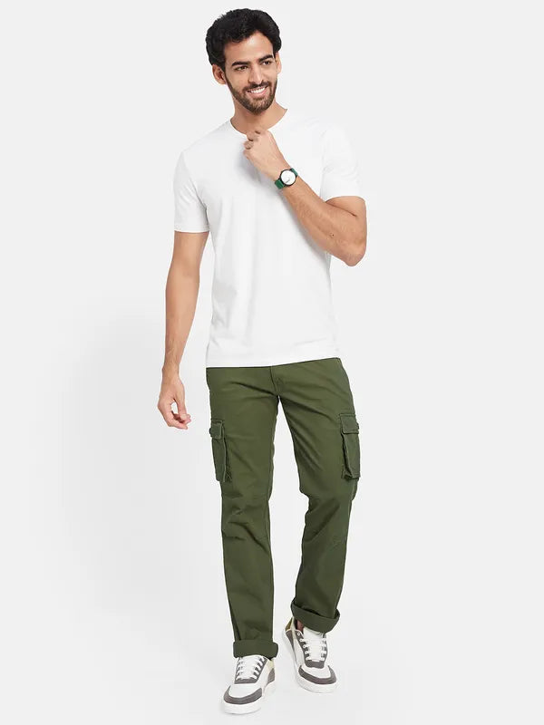 Octave Men Regular Fit Mid Rise Cotton Cargos