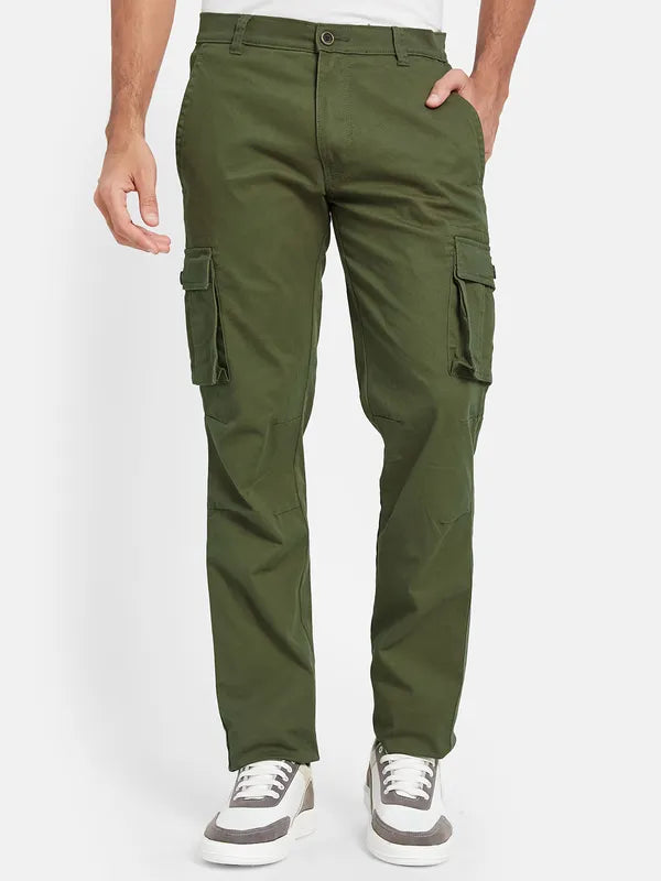 Octave Men Regular Fit Mid Rise Cotton Cargos