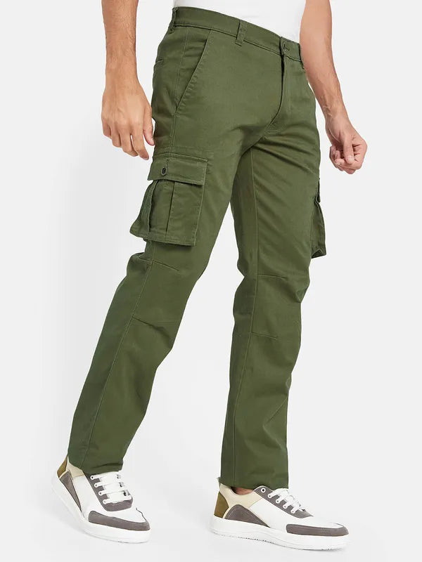 Octave Men Regular Fit Mid Rise Cotton Cargos