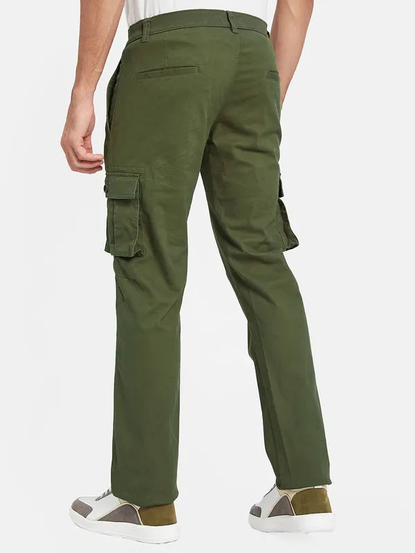 Octave Men Regular Fit Mid Rise Cotton Cargos