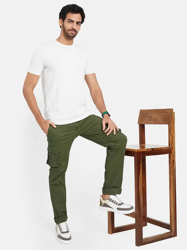 Octave Men Regular Fit Mid Rise Cotton Cargos