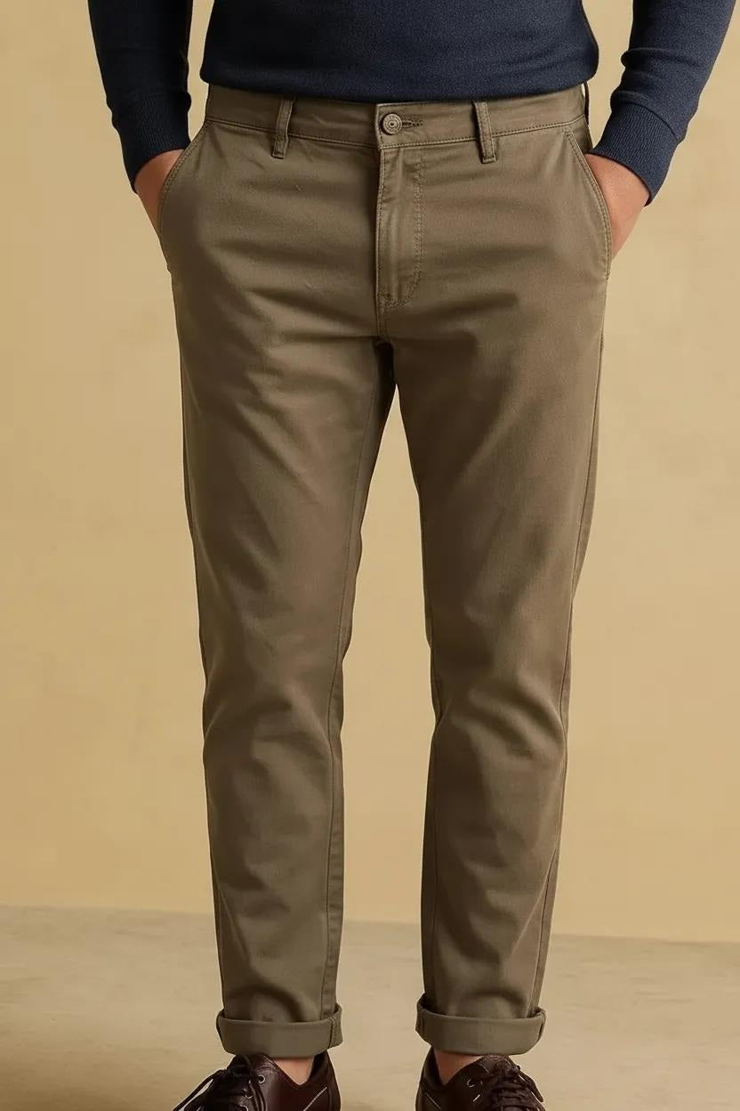 Men Trousers Solid Trousers