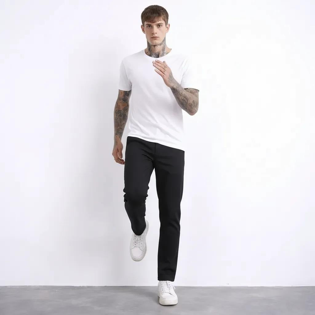 Octave Men Black Trousers