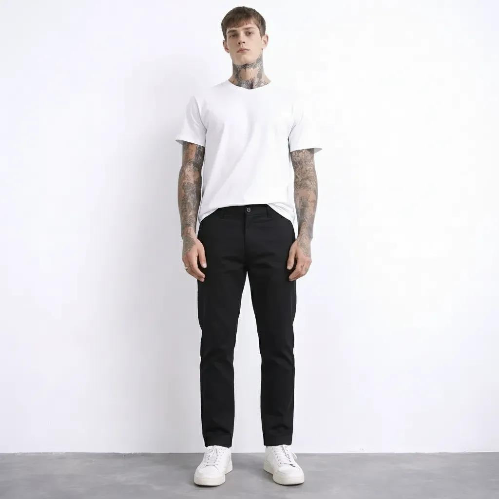 Octave Men Black Trousers