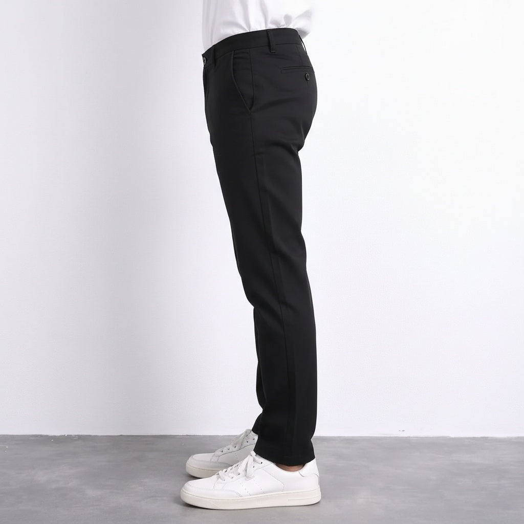 Octave Men Black Trousers