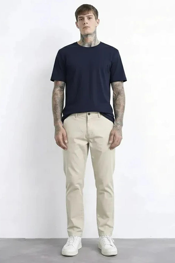 Men Solid Regular Fit Trouser
