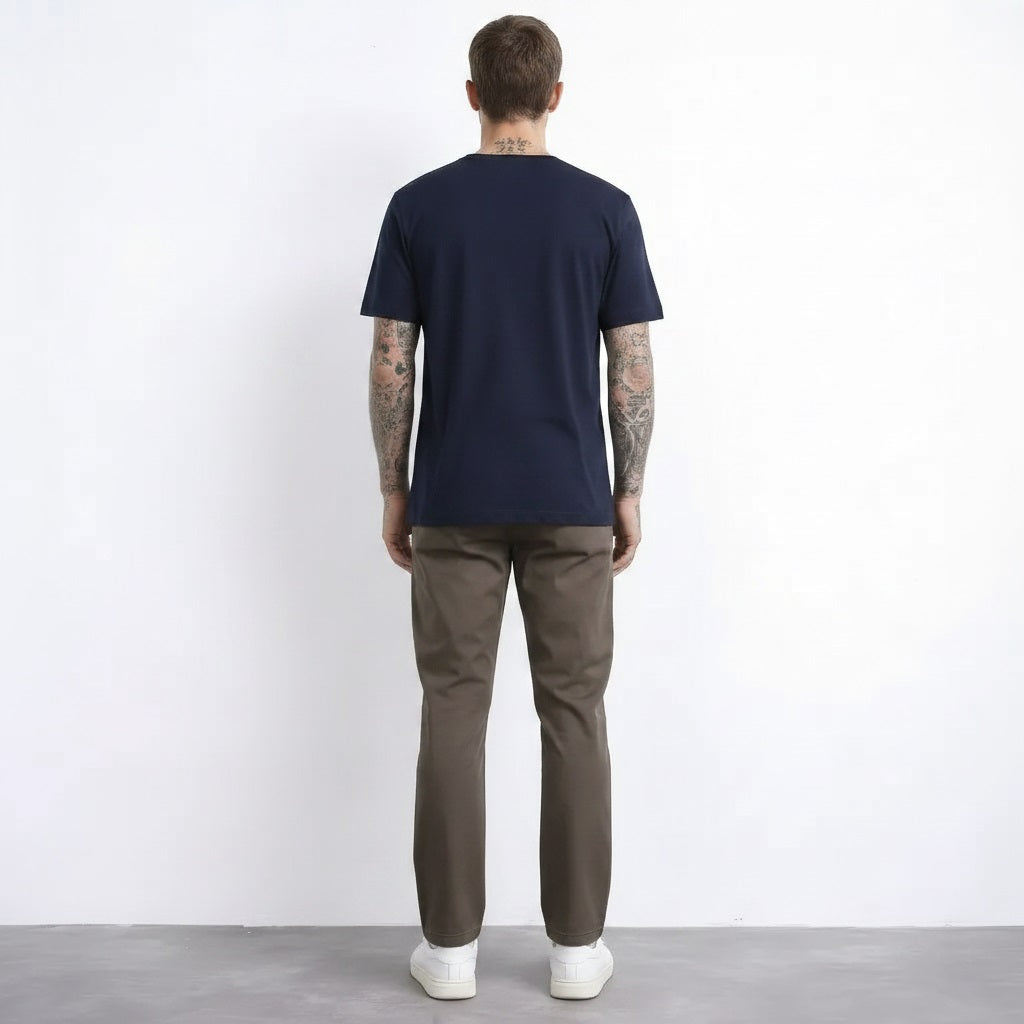 Men Dark Wood Chinos Trousers