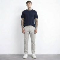 Men Light Grey Chinos Trousers